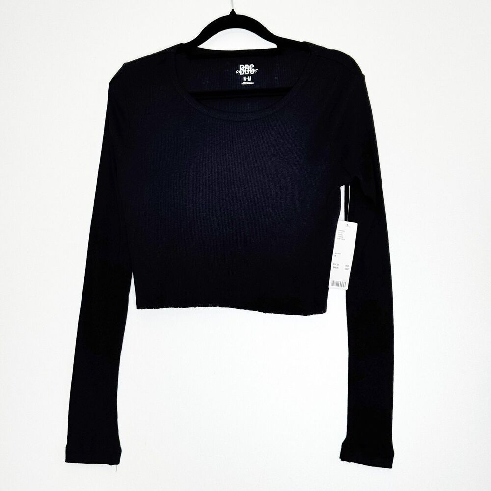 New UO Urban Outfitters Ribbed Long Sleeve Crop Top Women's Size Medium